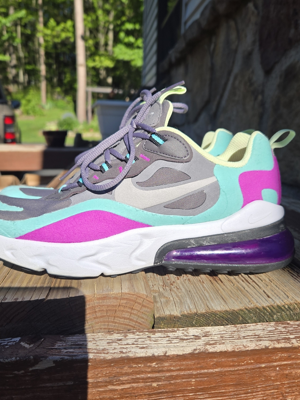Nike- Youth- Womens- Running Shoe- in Yellow, Fuchsia & Gray- Size 7 Youth